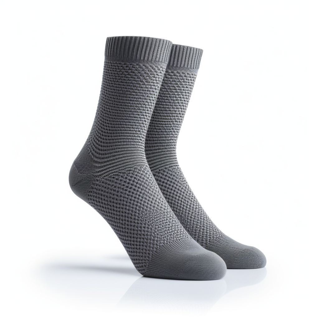 Grey Men's Business Sock on White Background