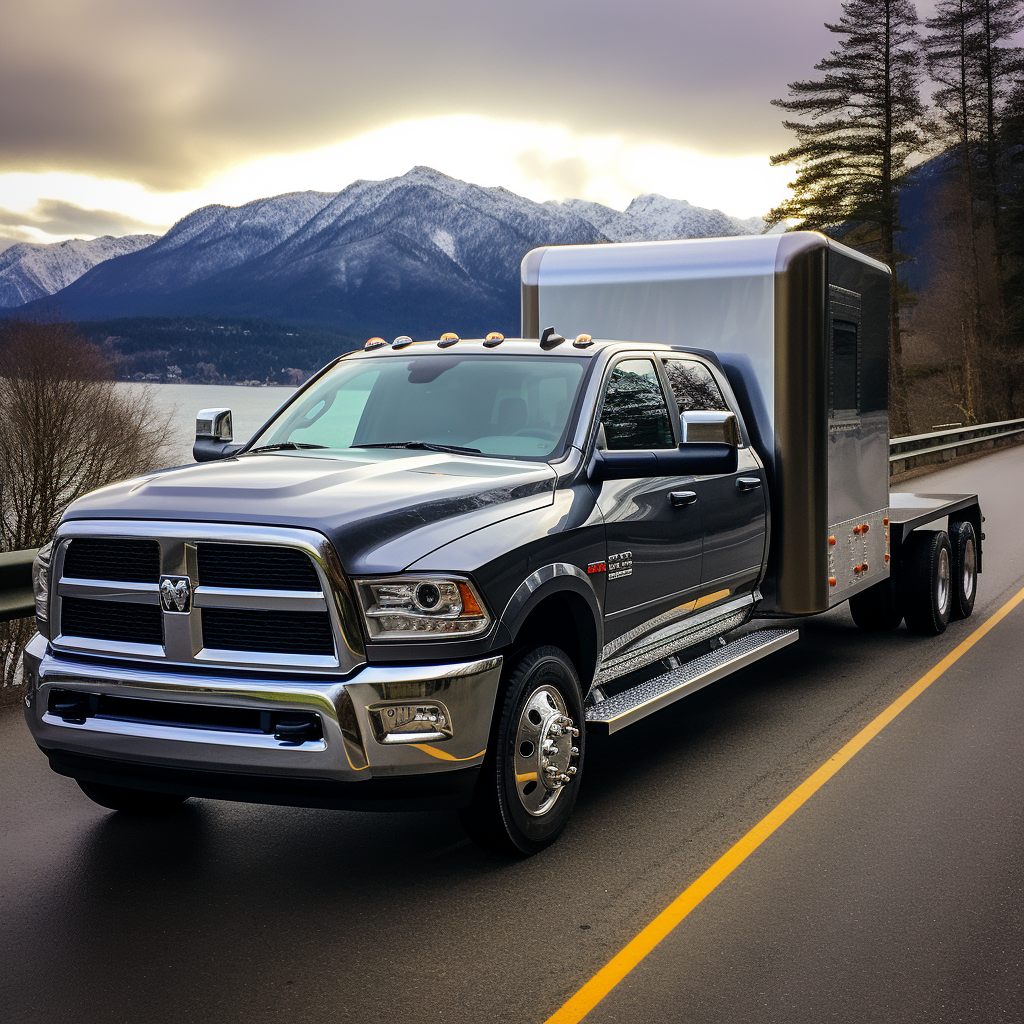 Sleek Grey Dodge Ram 3500 Dually