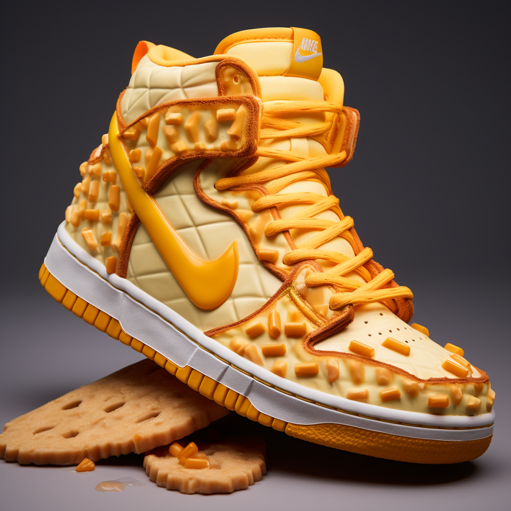 Stylish grilled cheese Nike sneakers