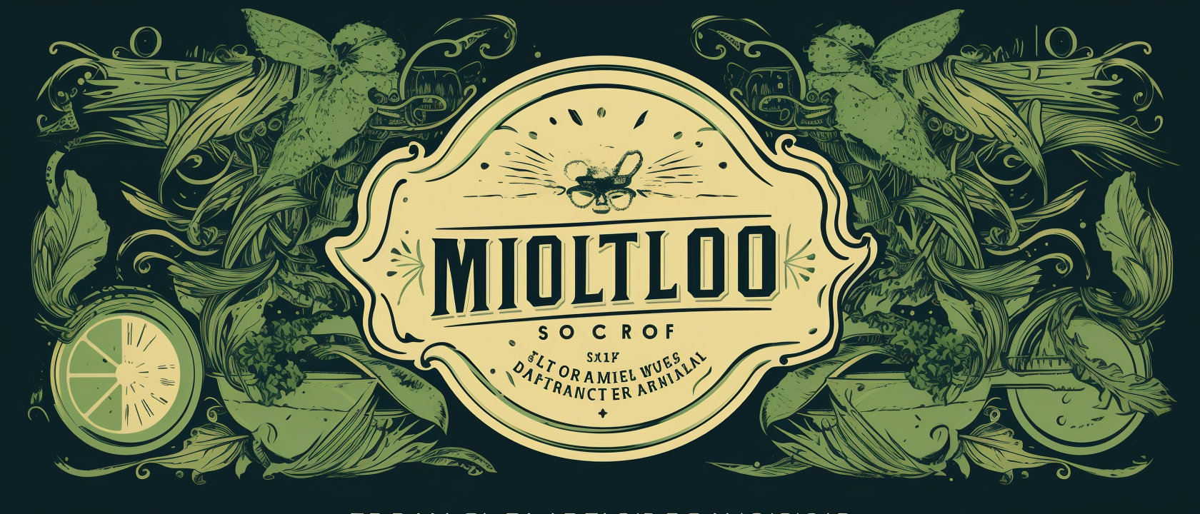 Mojito beercocktail label illustration