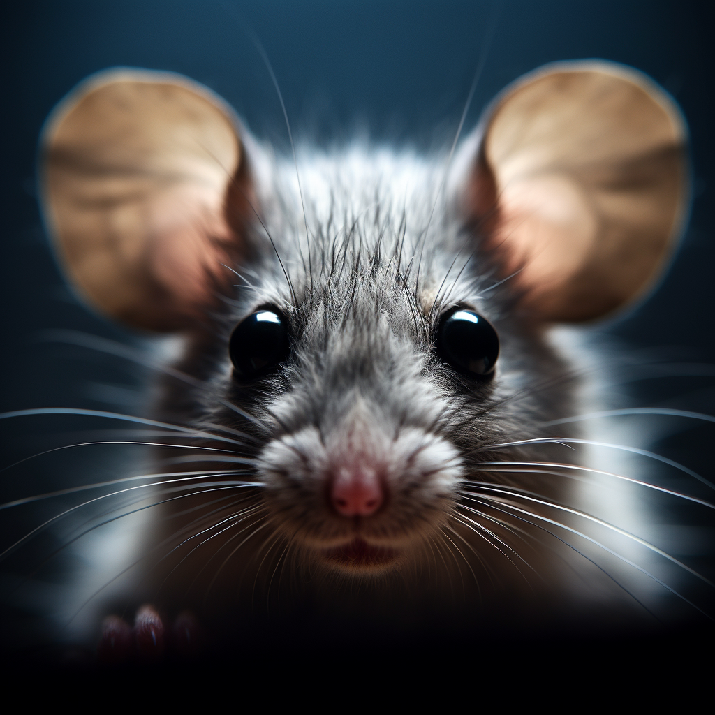 Mouse with intense, grim eyes