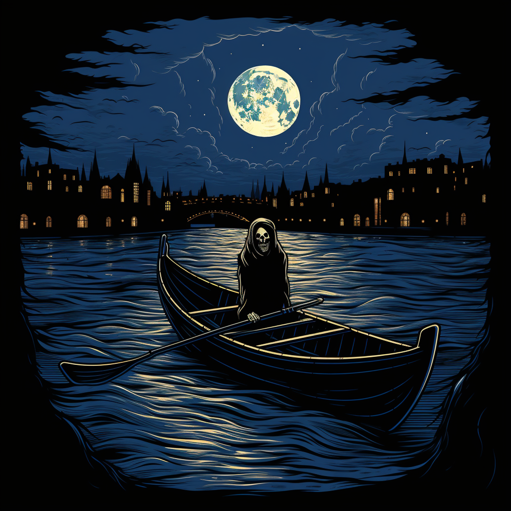 Cartoon Grim Reaper on Toledo Ottawa River