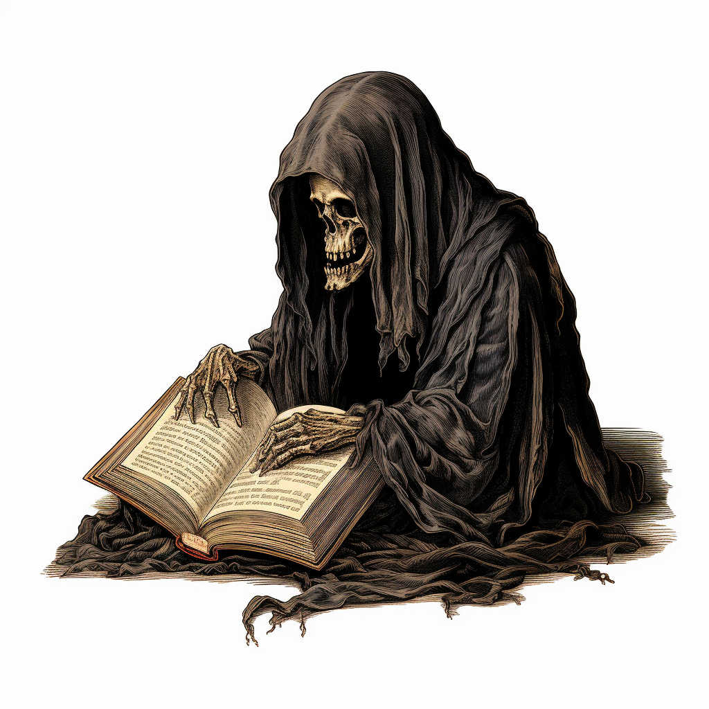 Grim Reaper Illustration Isolated Blank Page