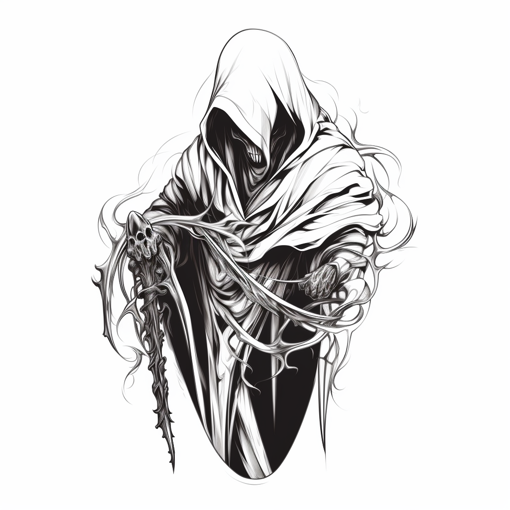 Cute anime Grim Reaper sketch