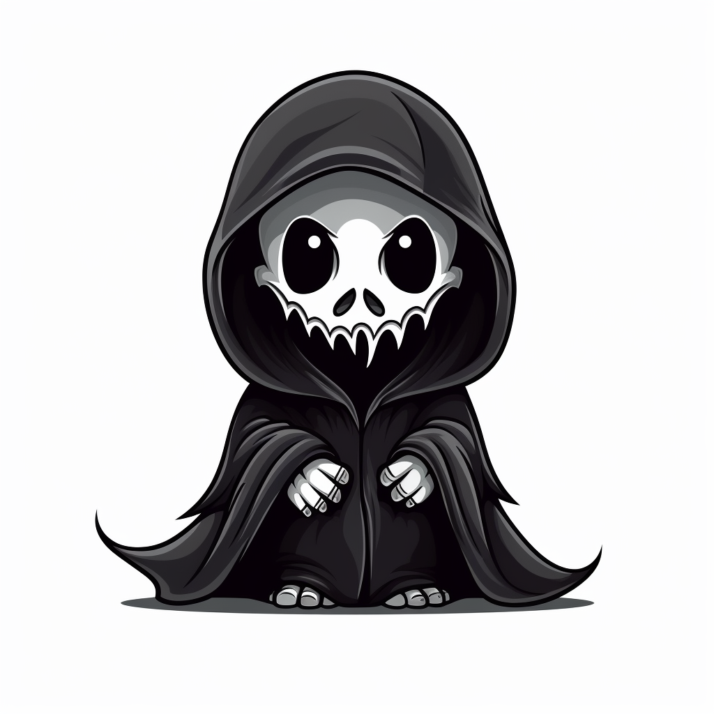 Cute Sinister Cartoon Grim Reaper