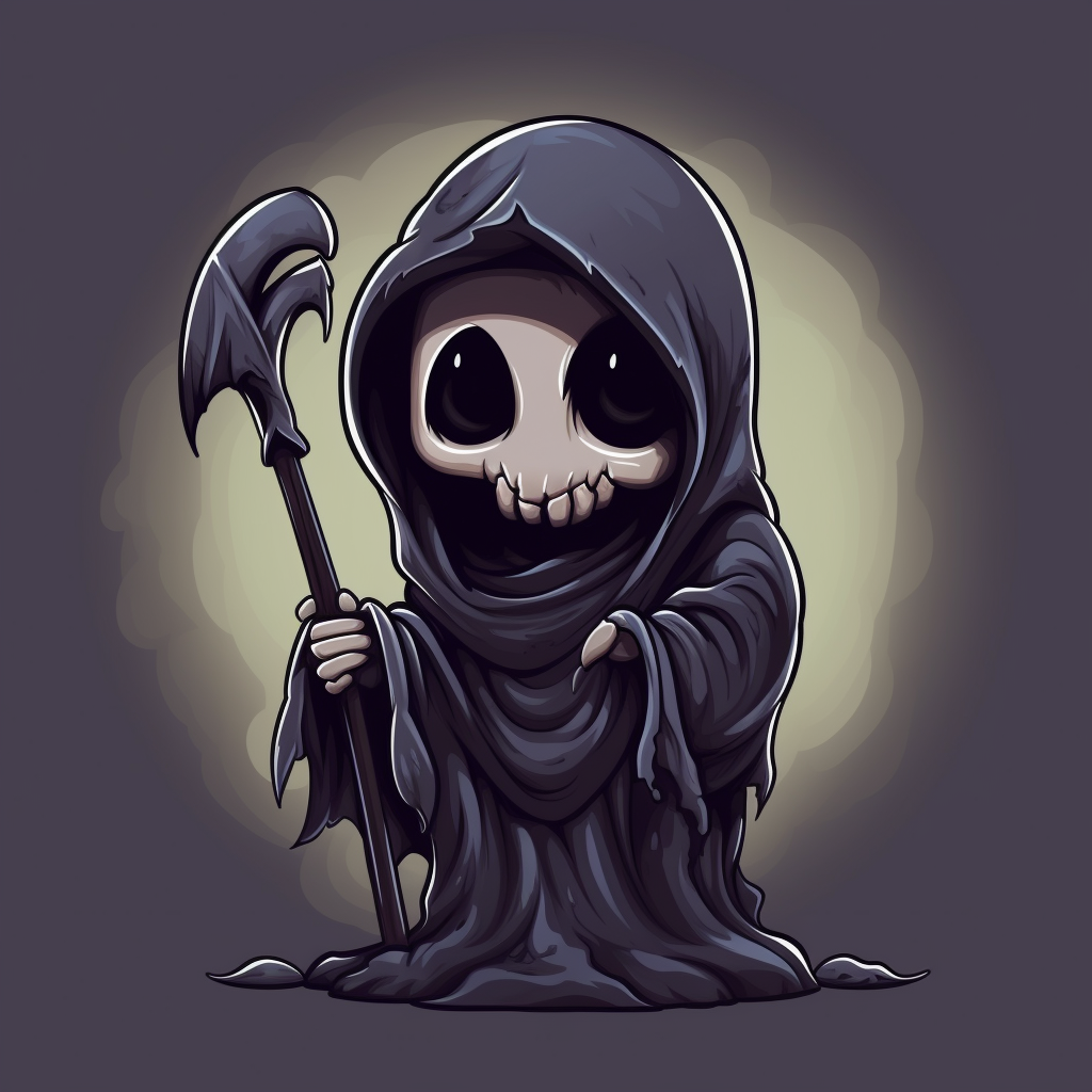 Sinister Grim Reaper Cartoon Illustration