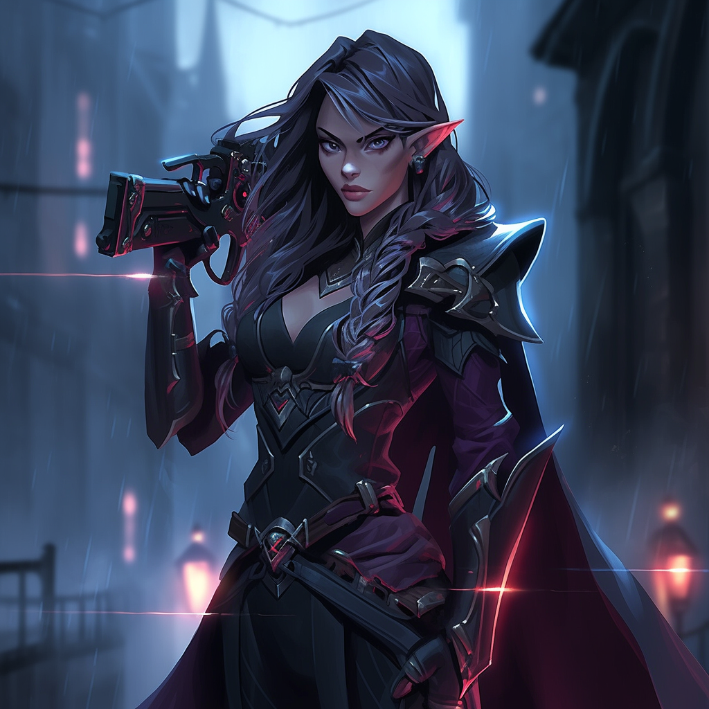 Stunning Grimdark Aetherpunk Elf Sharpshooter Champion