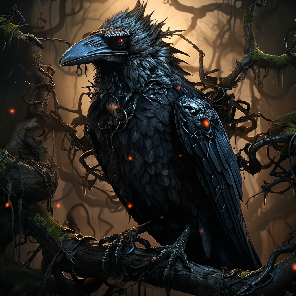 Grimdark Mystic Black Crow Art