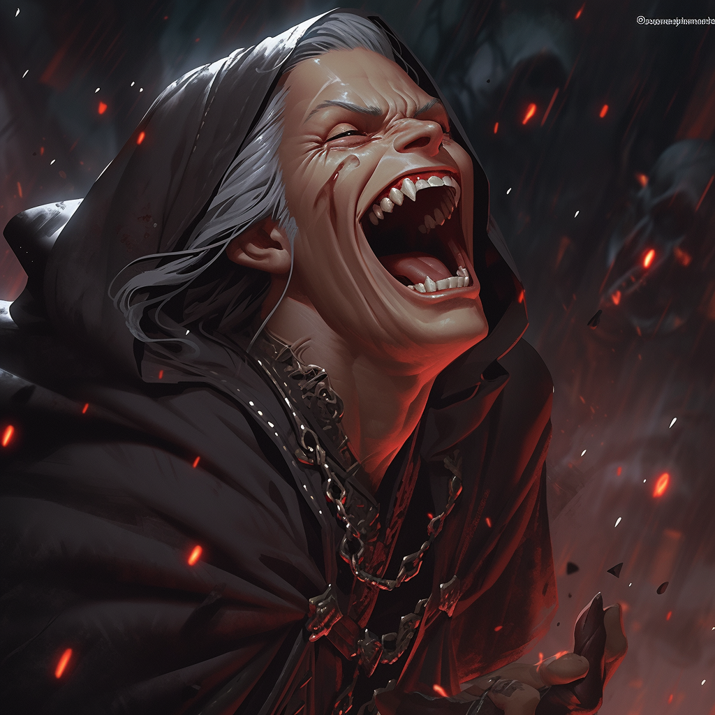 Grimdark Mystic Medieval Judge Laughing Art