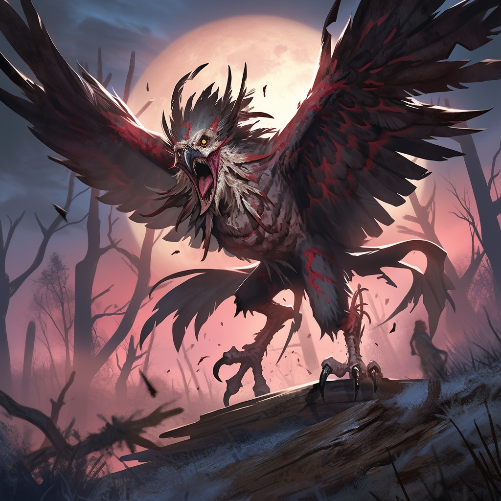 Mystic Cryptid Vulture with Vivid Feathers