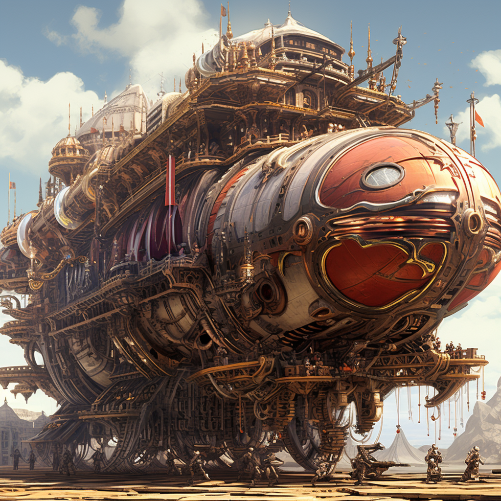 Elaborate Dwarven Battle Airship Under Construction