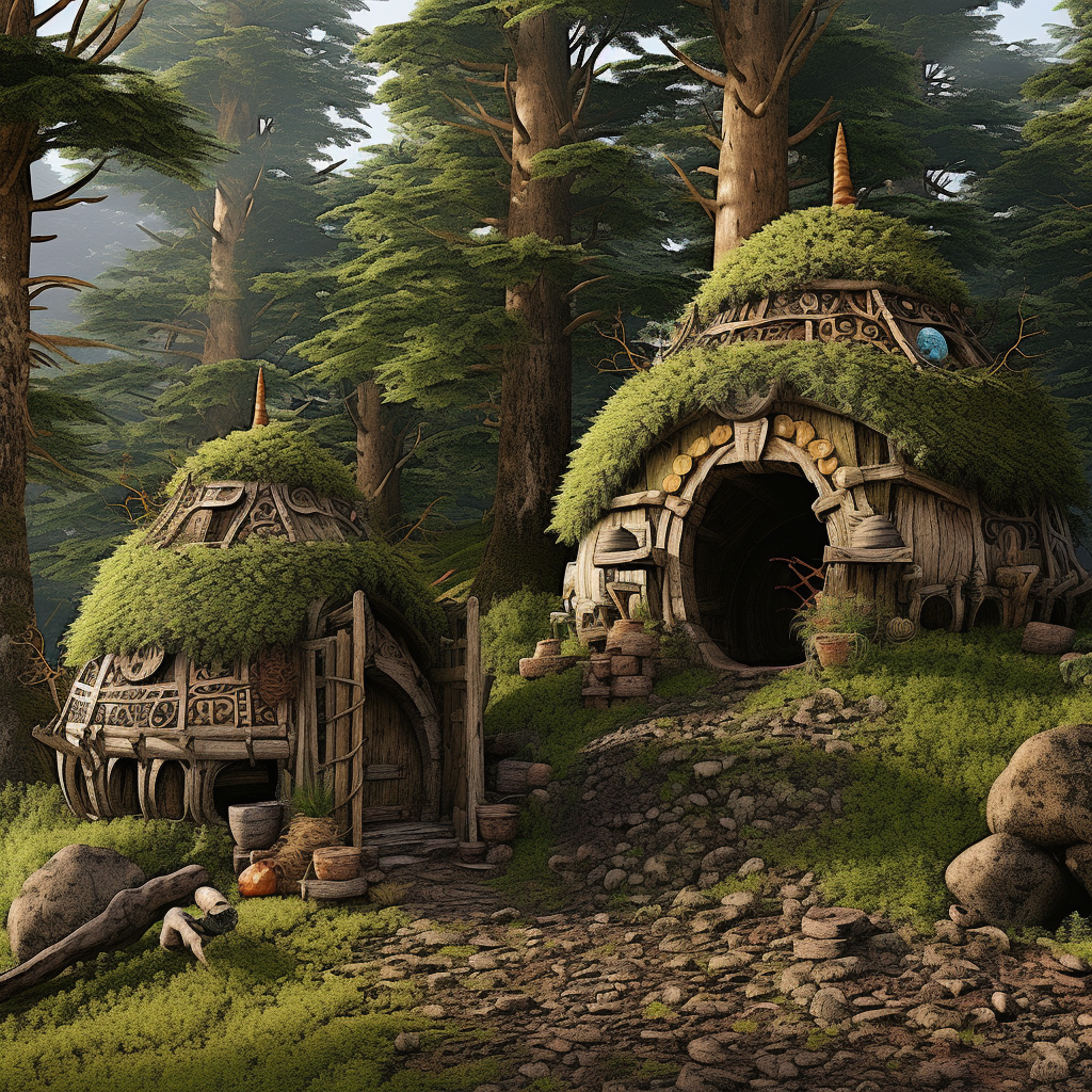 Mystic Medieval Fir Forest - Enchanting Dwarven Hut