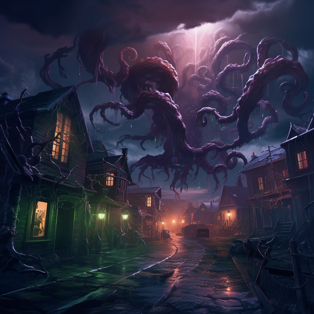 Supernatural Mystic Town with Tentacles