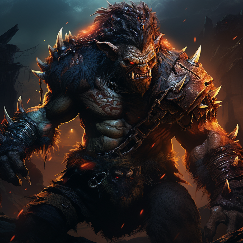 Detailed image of a grimdark troll crusher champion