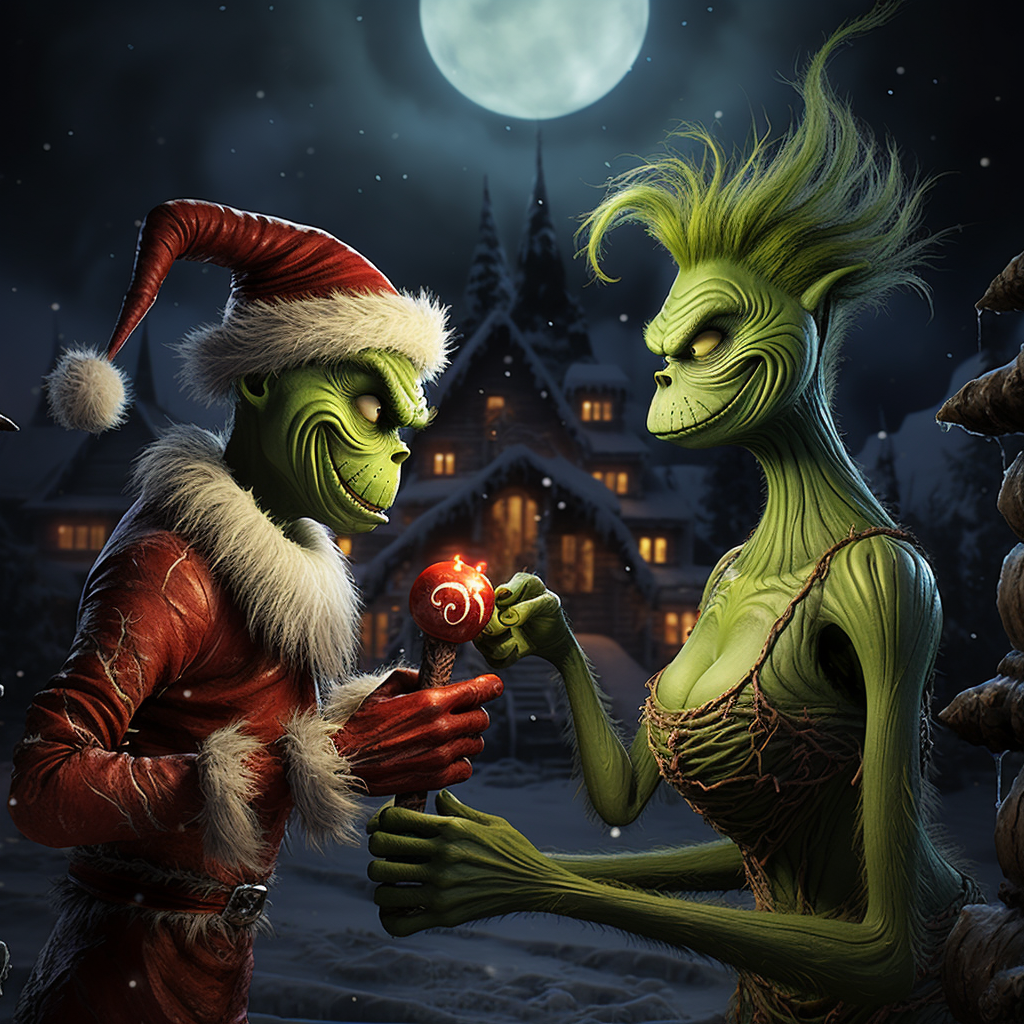 The Grinch and Jack Skellington in a Christmas war