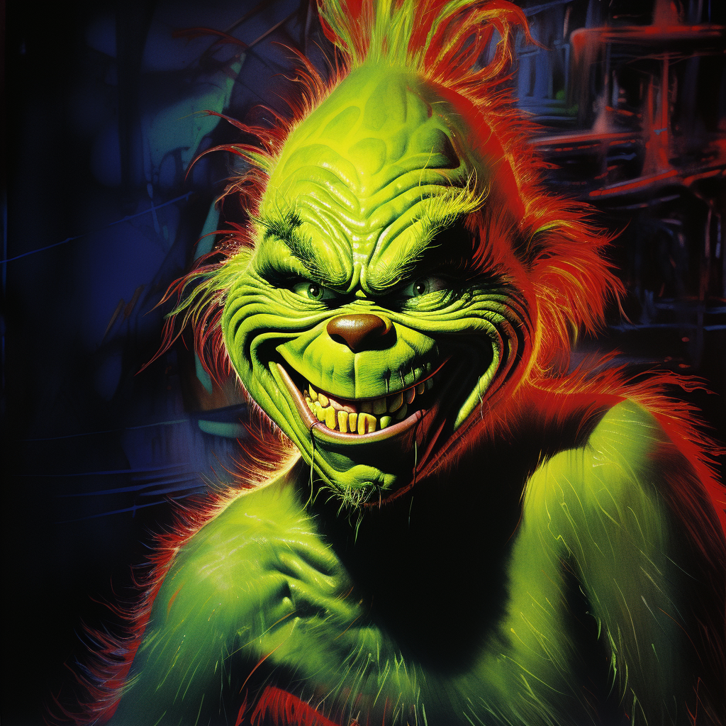 The Grinch with a Neon Smile