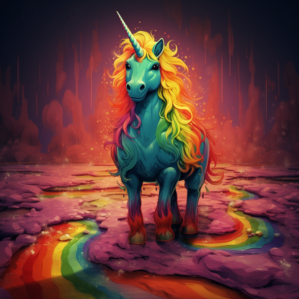 Gritty Unicorn Walking Rainbow