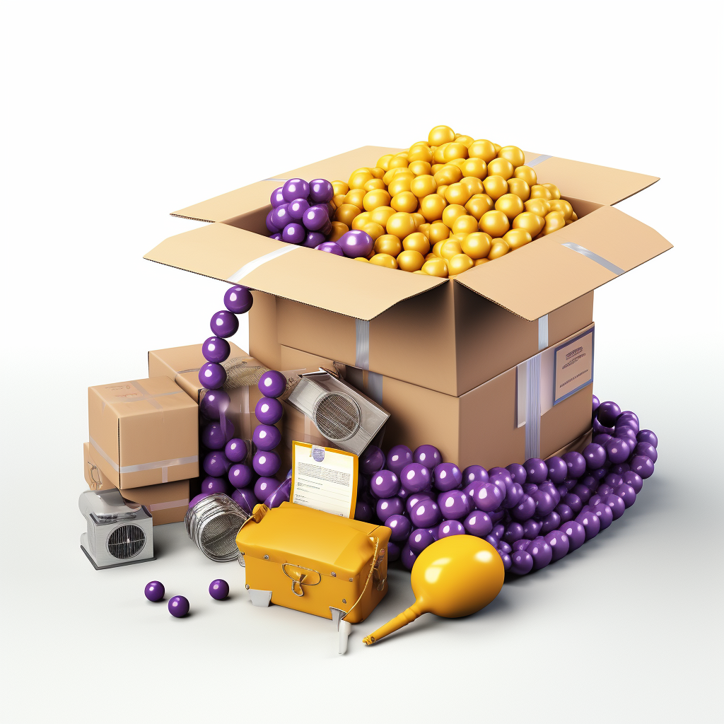 Illustration of grocery box packing