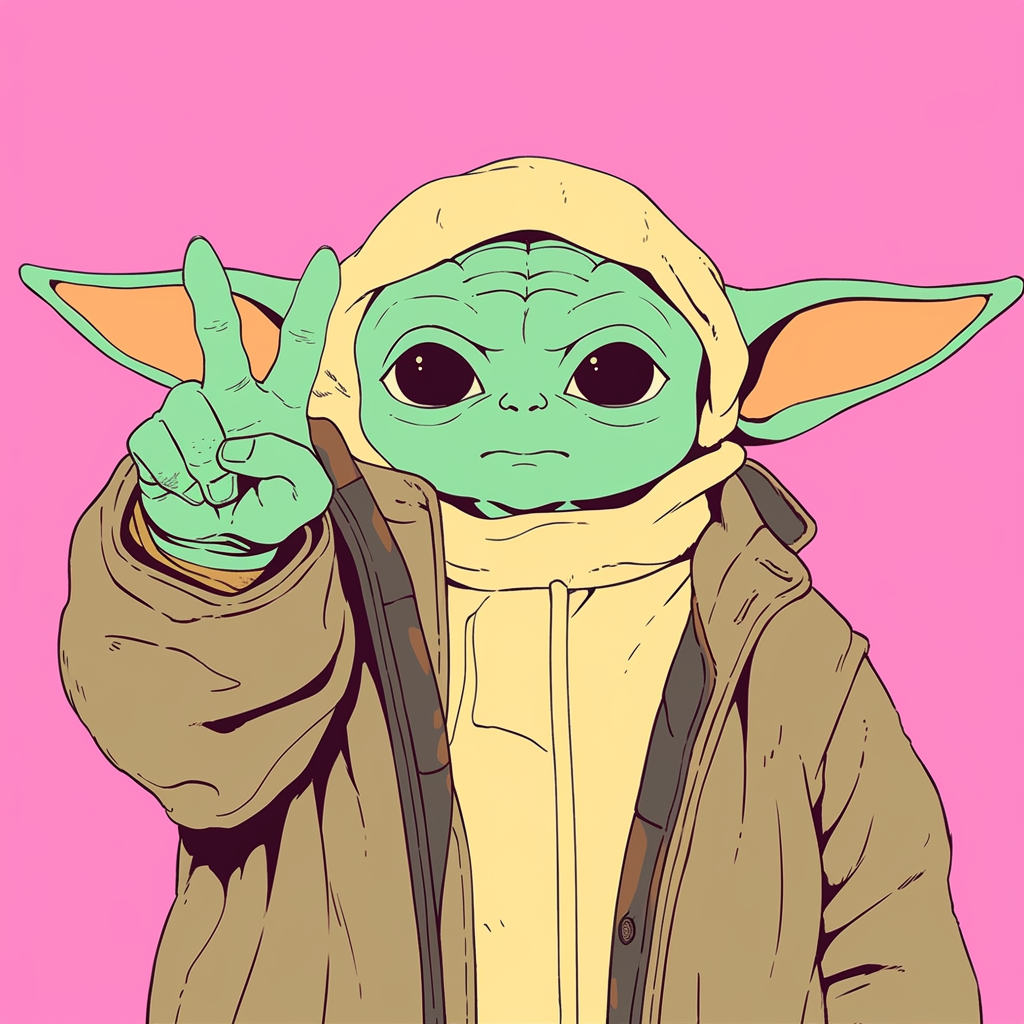 Grogu Star Wars Peace Sign