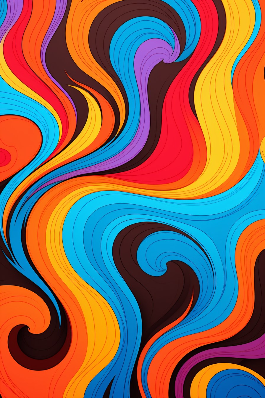 Colorful groovy pattern design background