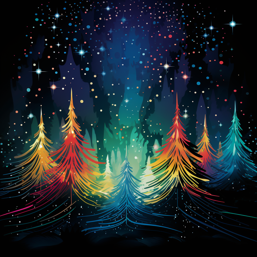 Colorful Christmas tree farm