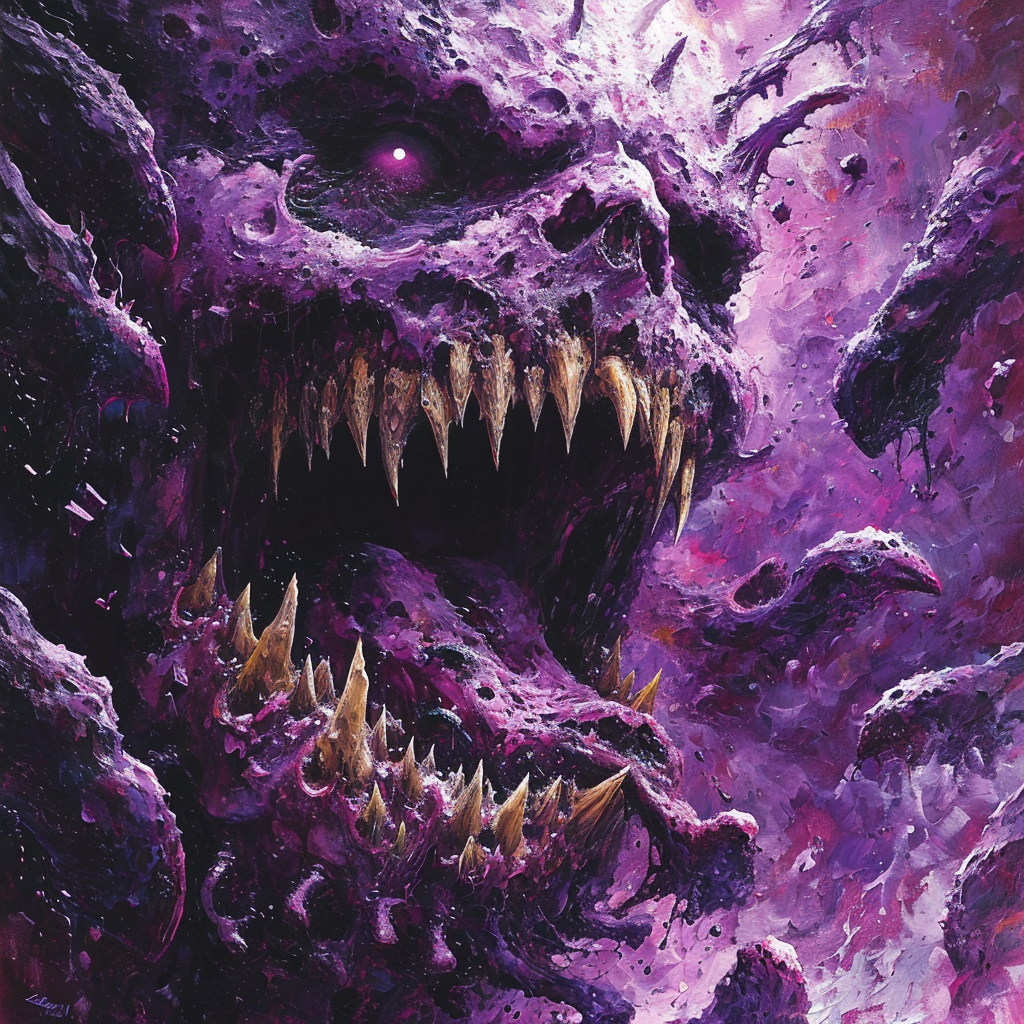 Grotesque Cosmic Horror Acrylic Painting