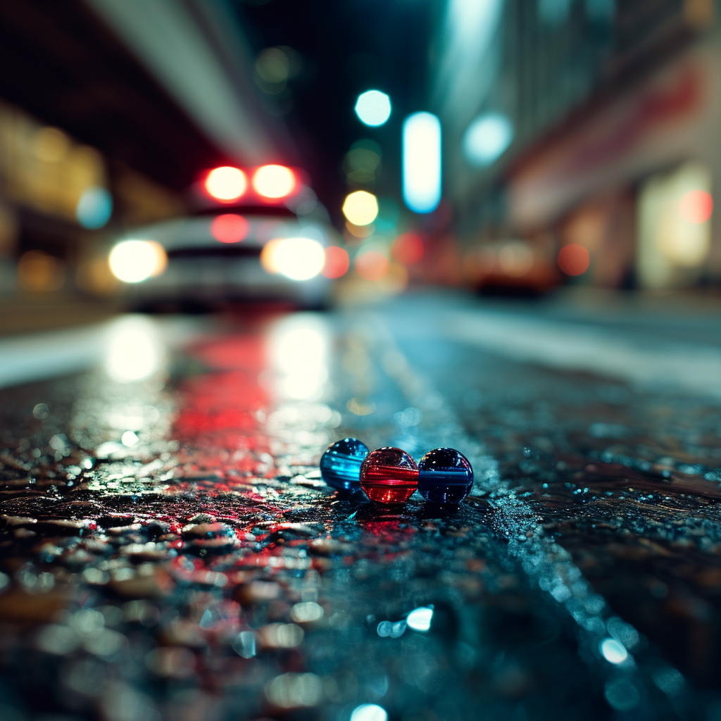 Police Siren with Red & Blue Beads