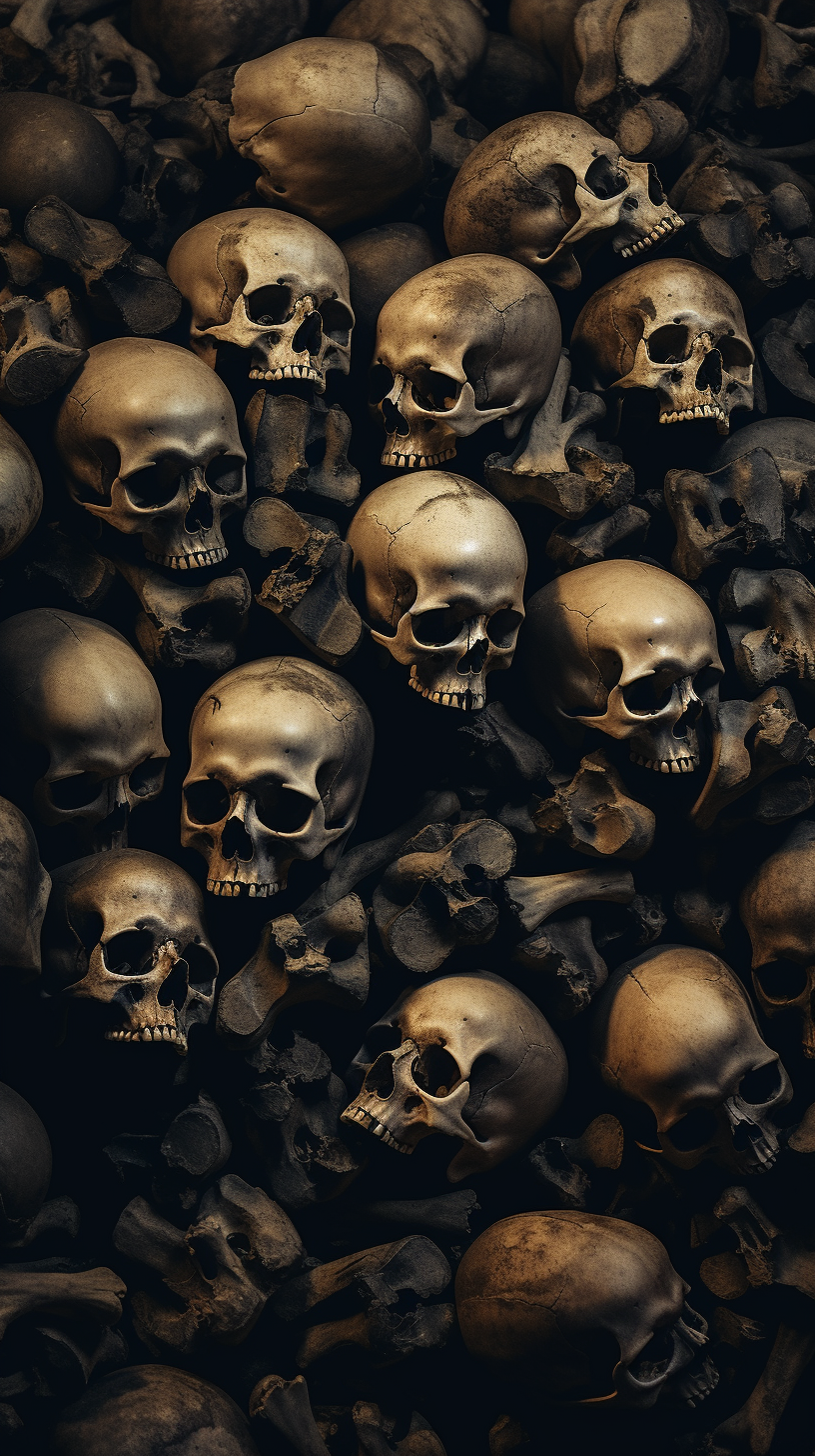 Skulls lying on the ground