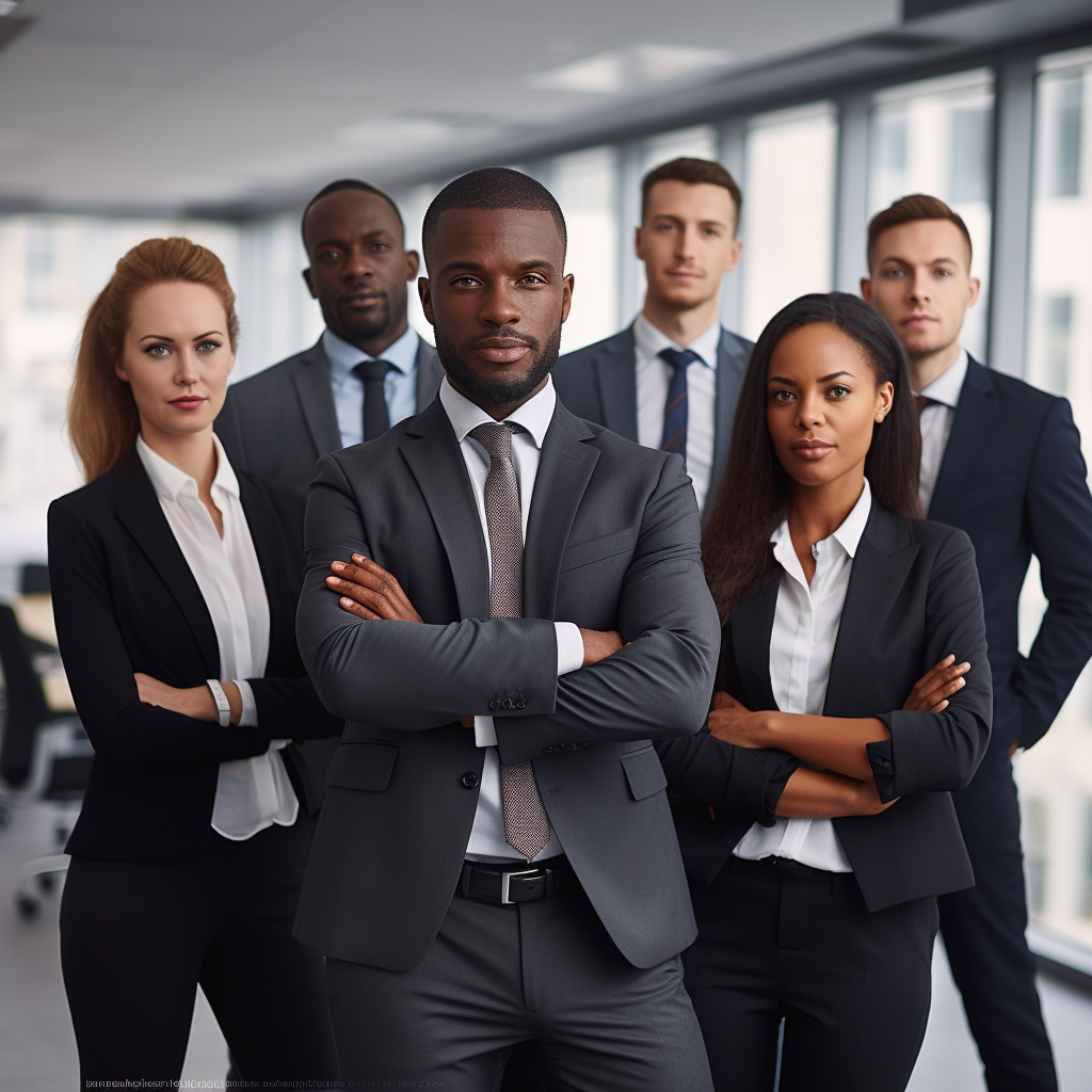 Group of Gorgeous Black Professionals Smiling