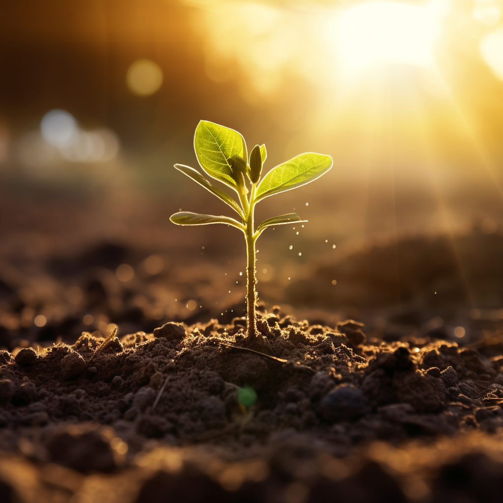 Seedling in Morning Sunlight