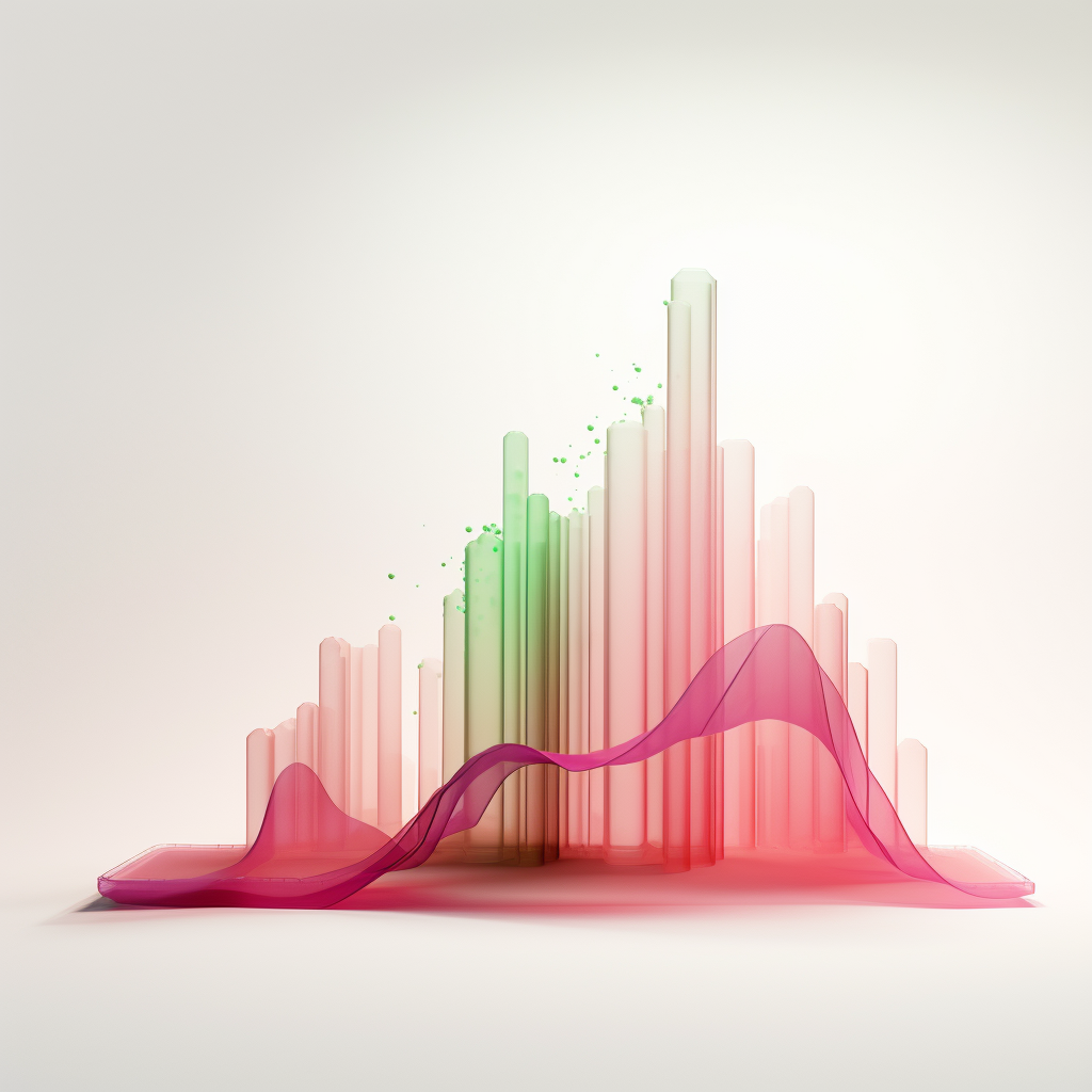 Colorful growth graph chart on white background