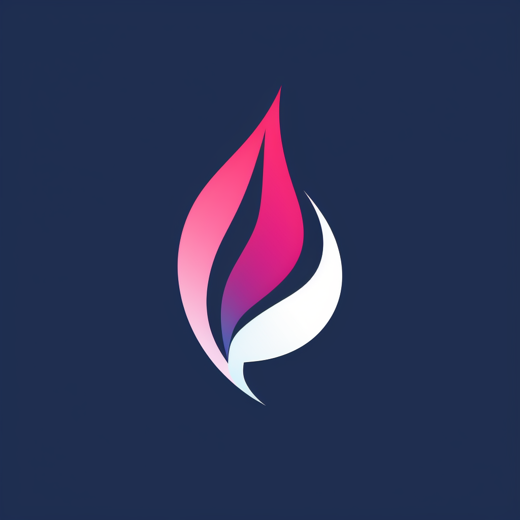 Dark blue, pink-red and white growth marketing agency logo