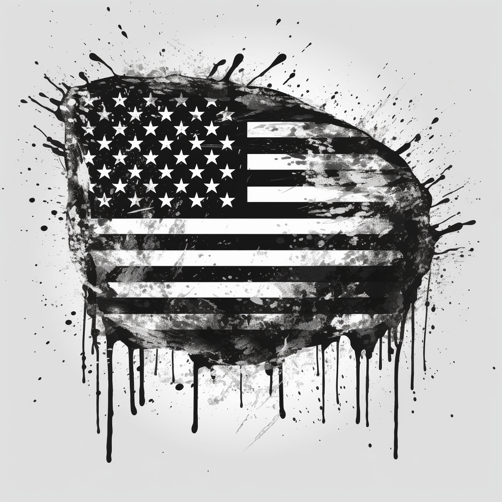 Grunge US Flag Design Logo