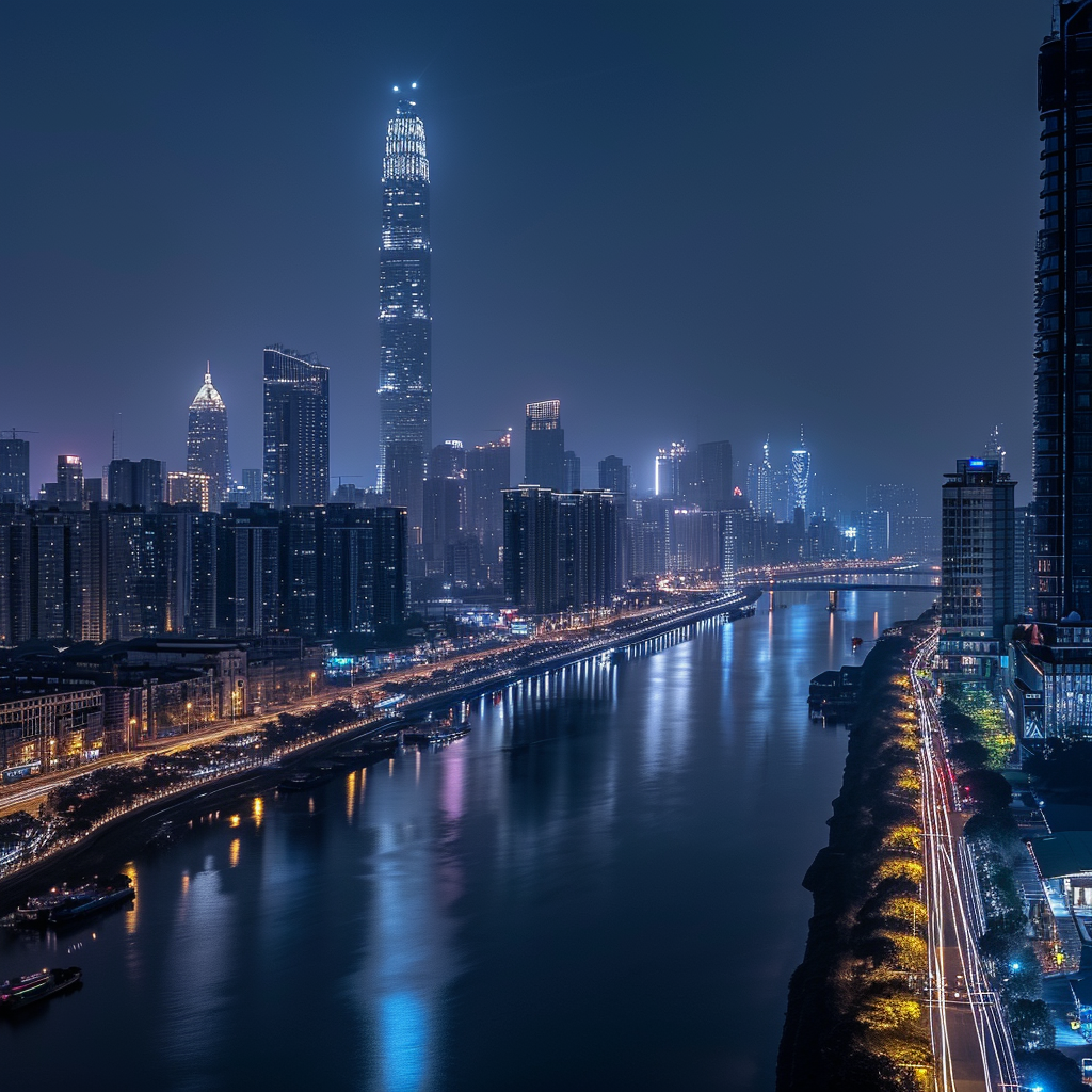 Night view of Guangzhou city