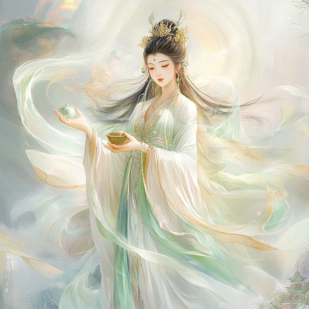 Serene Guanyin Goddess Figure