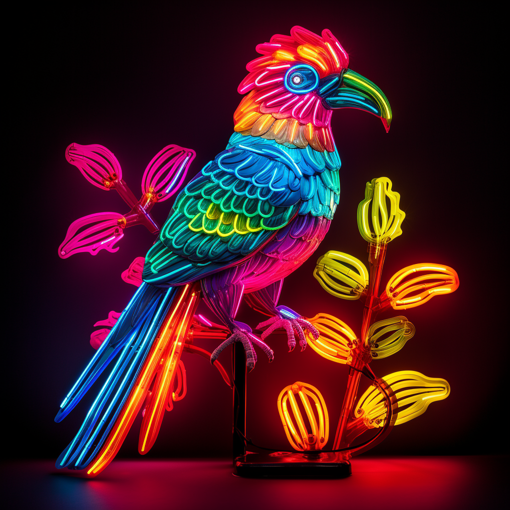 Beautiful Guatemalan Quetzal Bird Neon Light