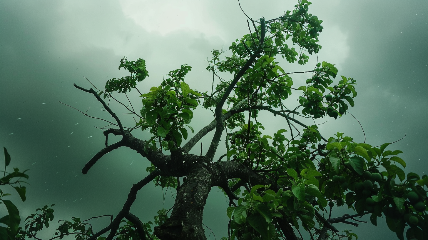 Guava tree in storm