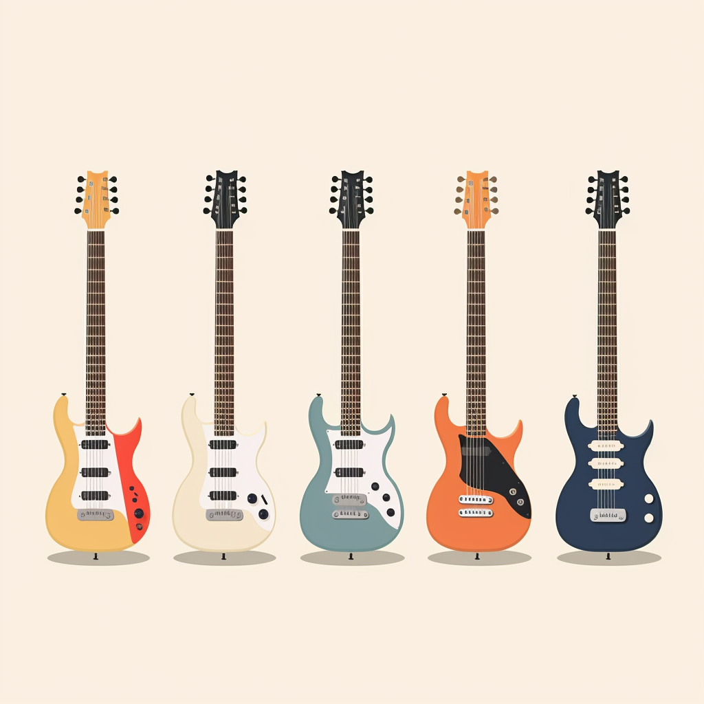 Minimalist vector design of a guitar