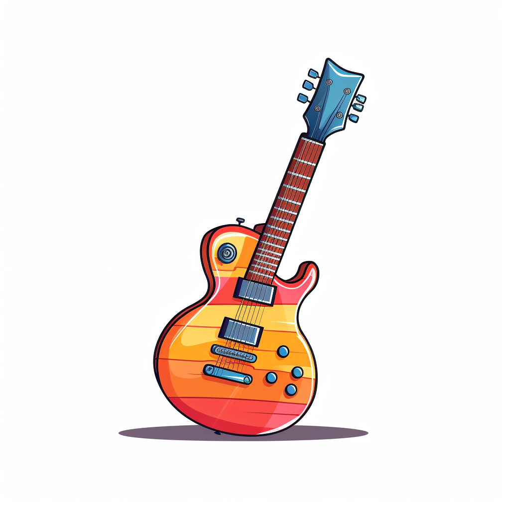 Isolated guitar illustration for children