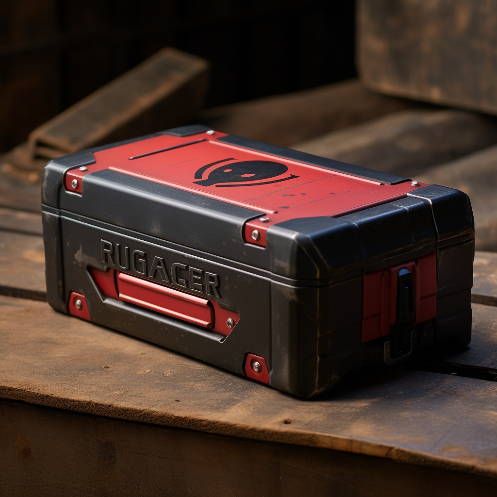 Gun box with Deadpool logo