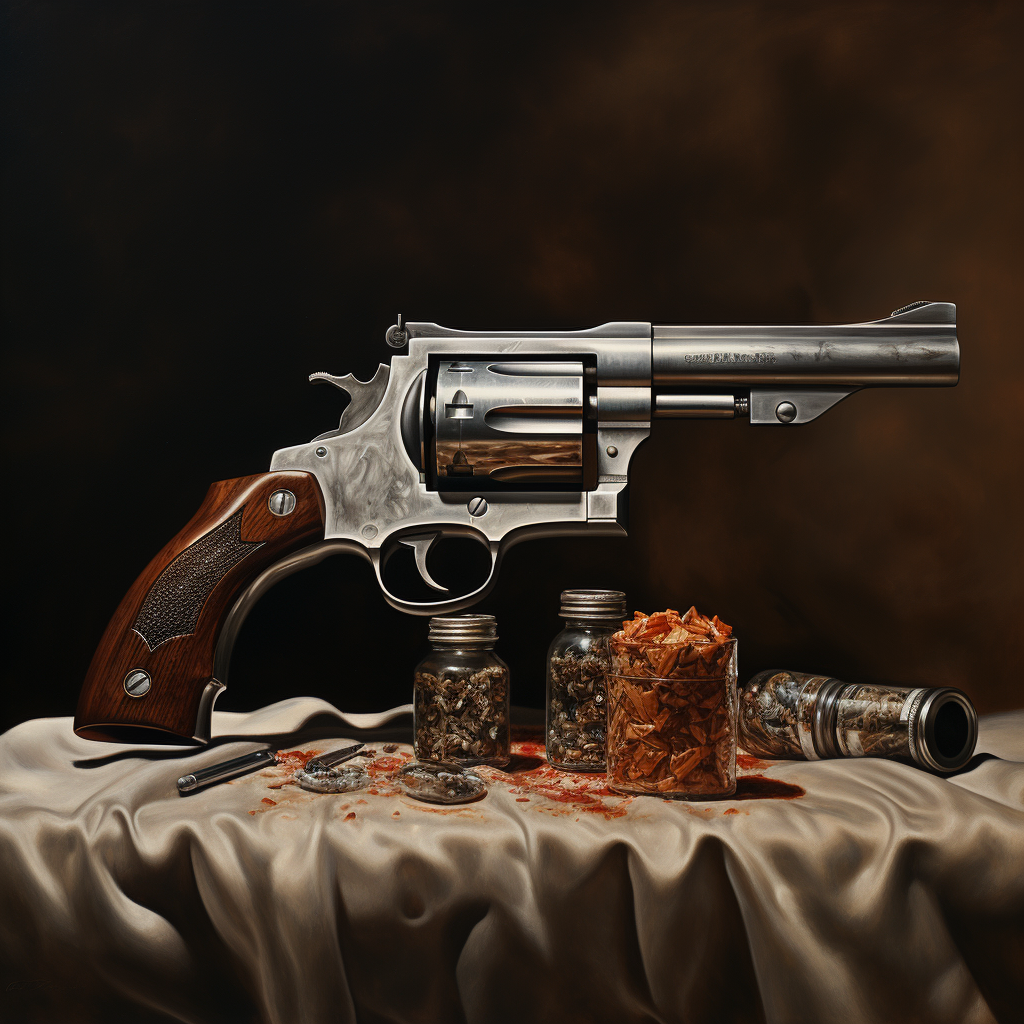 Hyperrealist gun and bullet