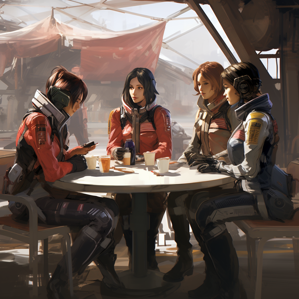 Group of Gundam Pilots Enjoying Fun Conversation