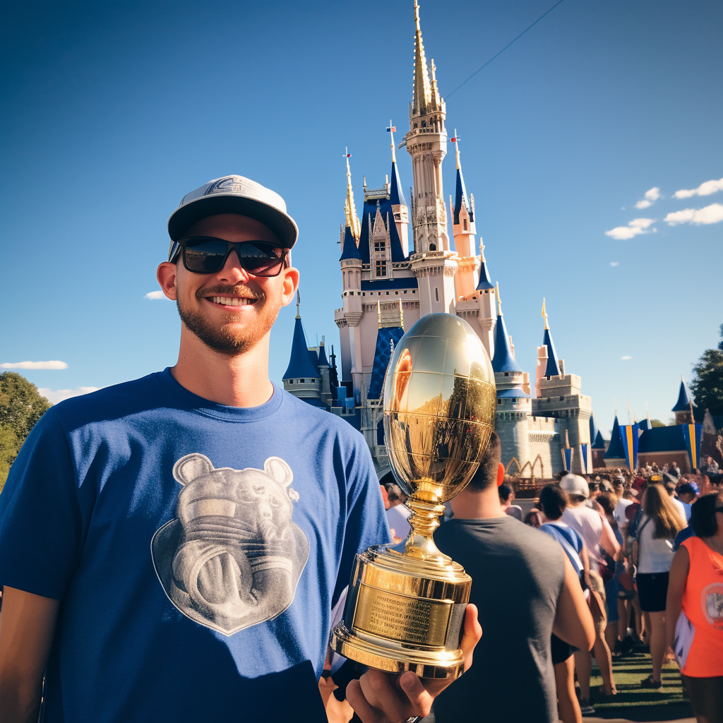 Gunnar Henderson with World Series Trophy