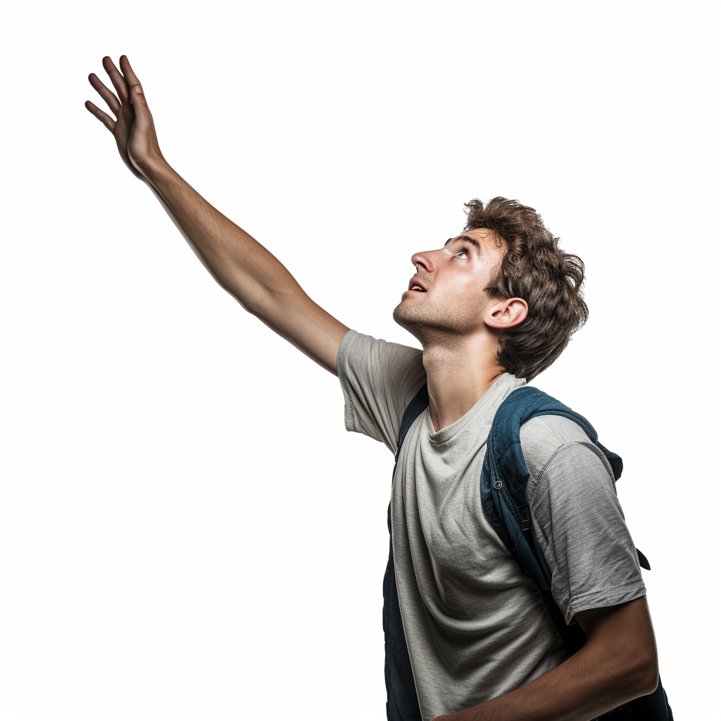 Man reaching for something