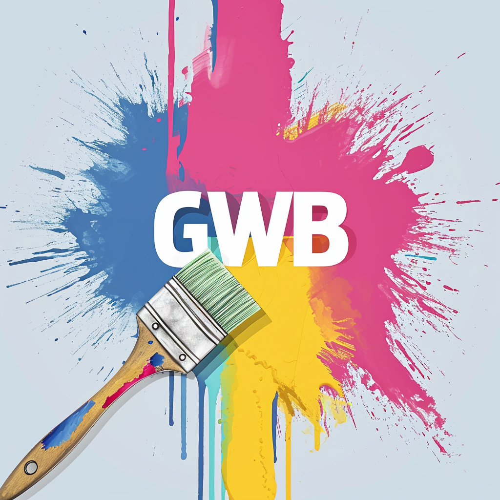 Color Logo with Paint Brush and Paint Splatters