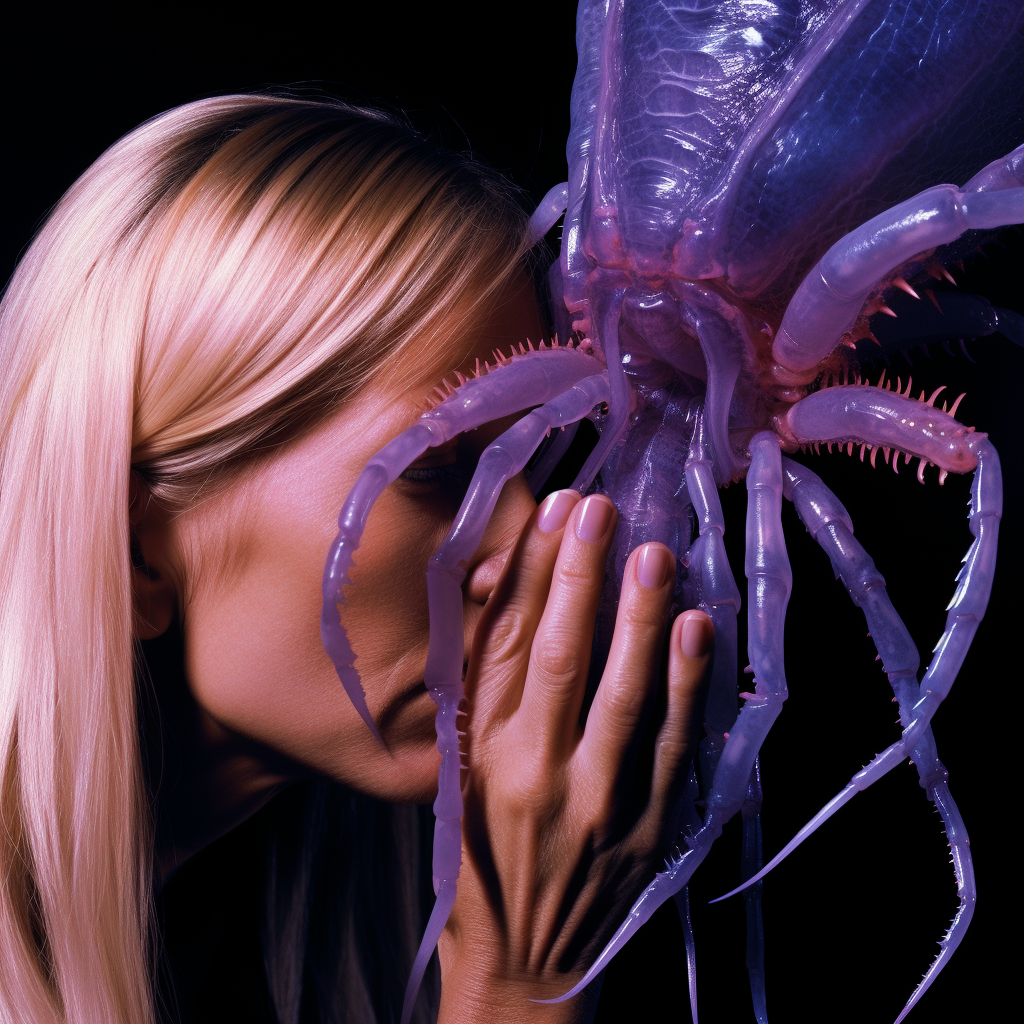 Gwyneth Paltrow with Facehugger Alien