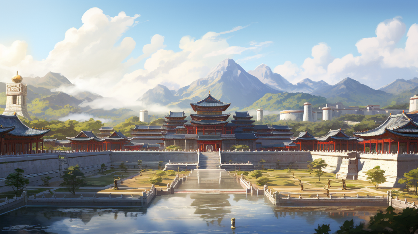 A stunning hyperrealistic image of Gyeongbokgung Palace