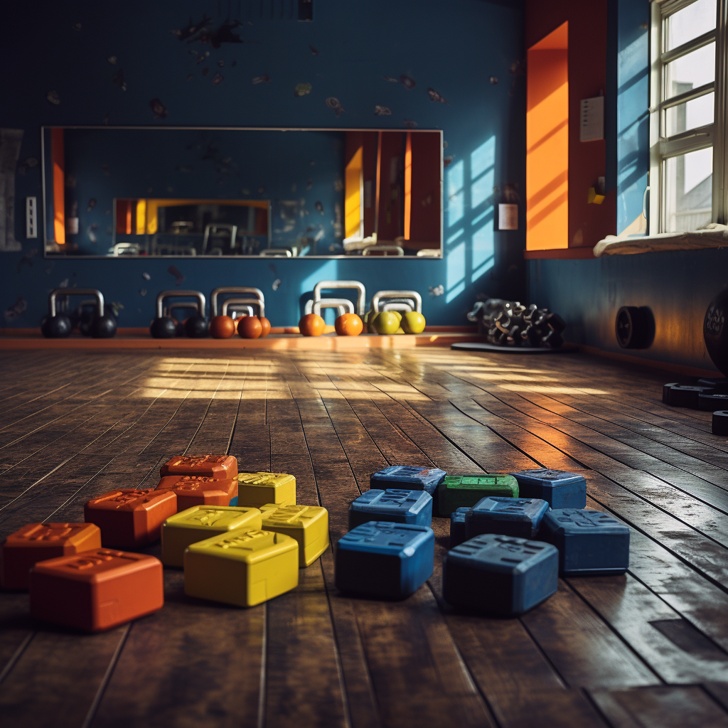 Weights on Gym Floor View