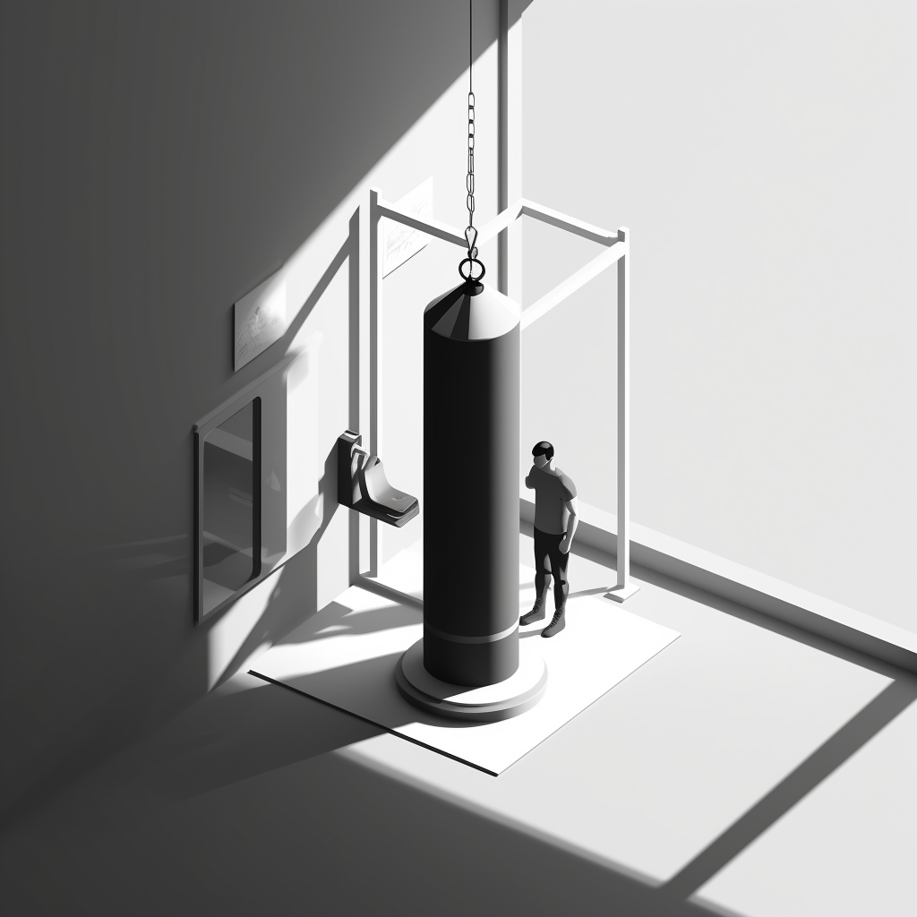 Minimalistic gym punching bag silhouette