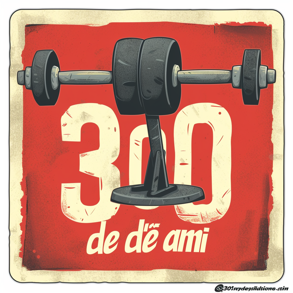 Gym sticker with large number 30